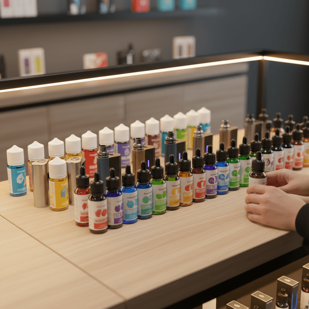 Vape products and juice selection