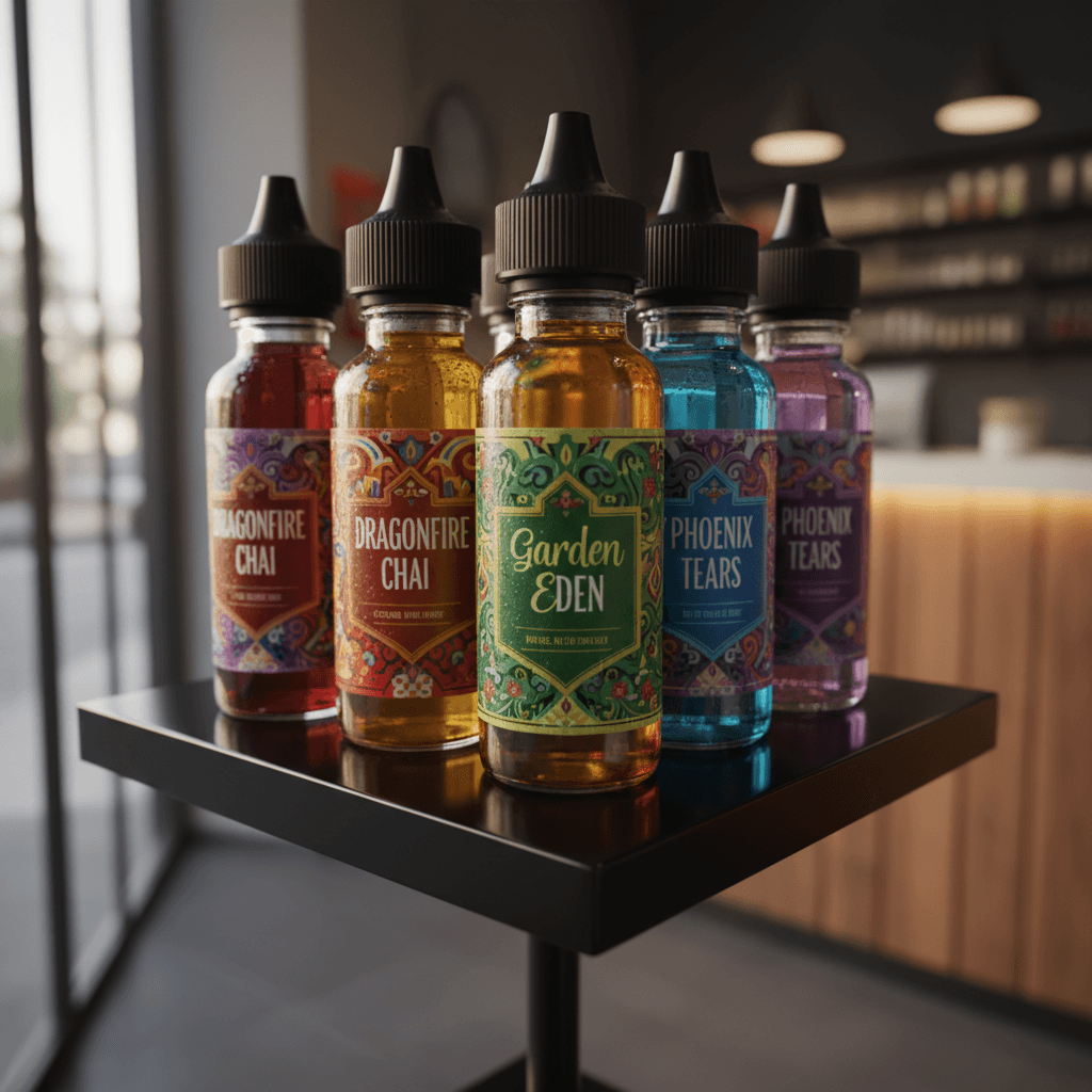 Variety of vape juice flavors in stock